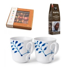Royal Copenhagen Blue Fluted Mega Mugs, coffee and chocolate