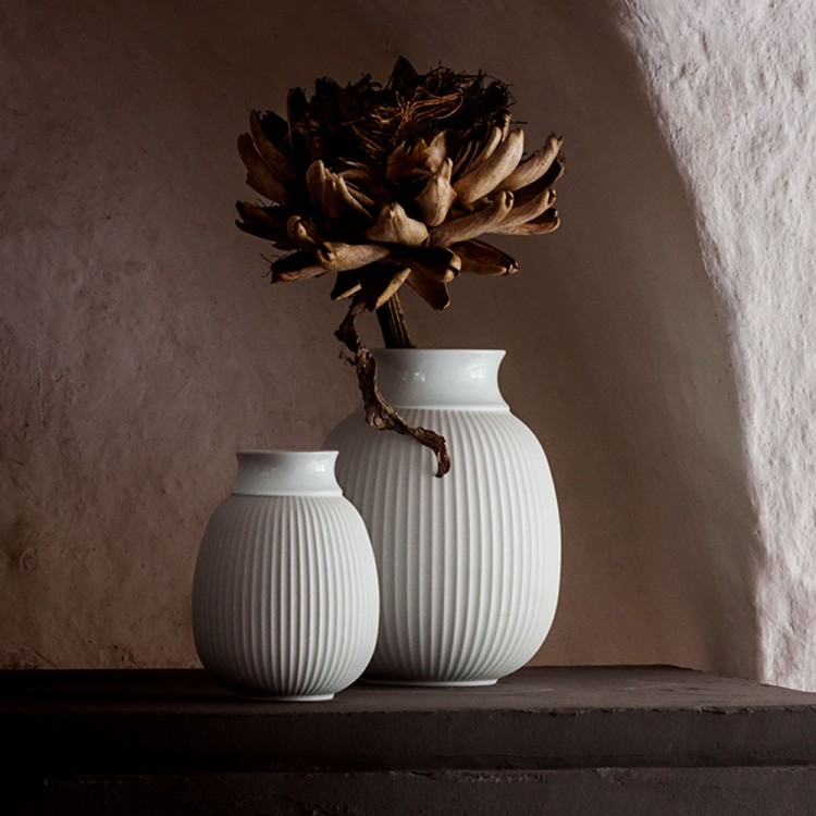 Lyngby PorcelaenLyngby Curve Vase ホワイト&マットホワイト H17,5cm