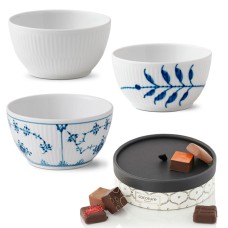 Royal Copenhagen bowl set and chocolate
